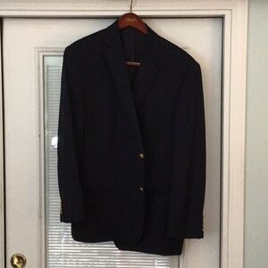 Classic LAUREN Ralph Lauren Navy Blue Wool Blazer
